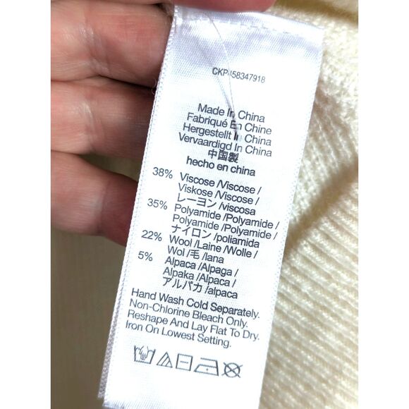 MADEWELL "Asherton" Waffle Henley Wool Alpaca Cozy Sweater Quiet Luxury Small - Picture 5 of 6